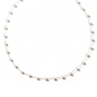 Mizuki Floating Akoya Pearl Chain Necklace