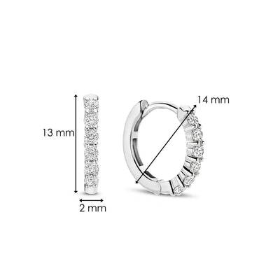 Ti Sento Milano 14mm Zirconia Huggie Hoops