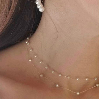 Mizuki Floating Pearl Chain Necklace