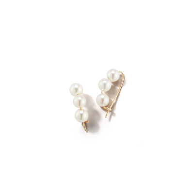 Mizuki Medium Pearl Safety Pin Earrings