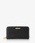 Gigi NY Large Black Zip Around Wallet in Pebble