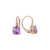 Amethyst & Diamond Leverback Earrings