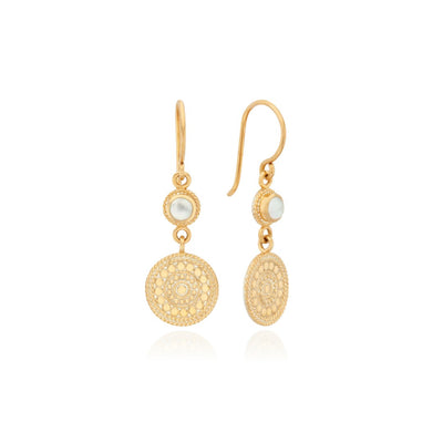 Anna Beck Mother of Pearl and Disc Drop Earrings