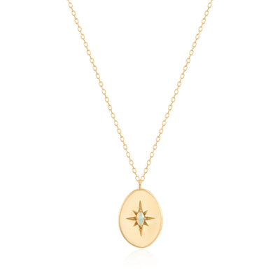 AURELIE GI Elara Opal Disc Necklace