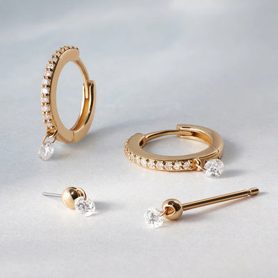 AURELIE GI Cheval Floating Diamond Stud