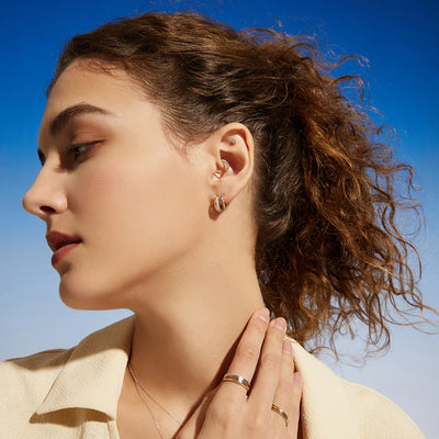 AURELIE GI Two-Tone Sanilia Diamond Earring