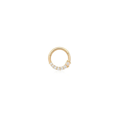 Aurelie Gi Zander Diamond & Opal Clicker Hoop