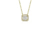 Shy Creation Baguette Diamond Cushion Necklace