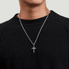 Gabriel & Co. Black Spinel Twisted Rope Cross Pendant