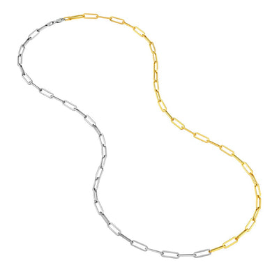 Two-Tone Paperclip Chain Necklace