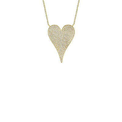 Shy Creation Pave Diamond Heart Necklace