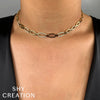 Shy Creation Alternating Diamond Link Necklace