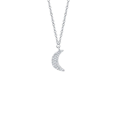 Shy Creation Diamond Moon Pendant Necklace