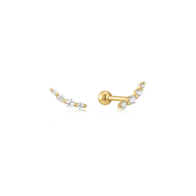 Eklexic Graduated CZ Curved Bar Earrings