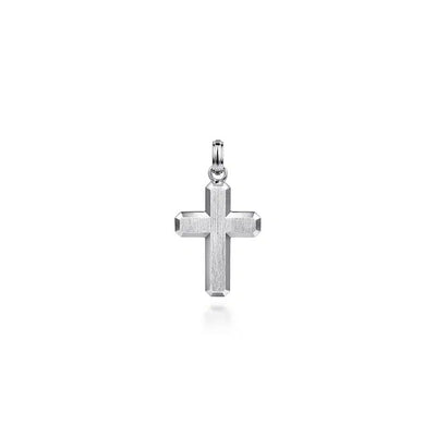 Gabriel & Co. Brushed Finish Cross Pendant