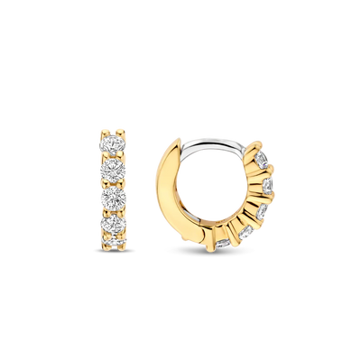 Ti Sento Milano 10mm Zirconia Gold Huggie Hoops