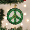 Old World Christmas Holly Peace Symbol Ornament