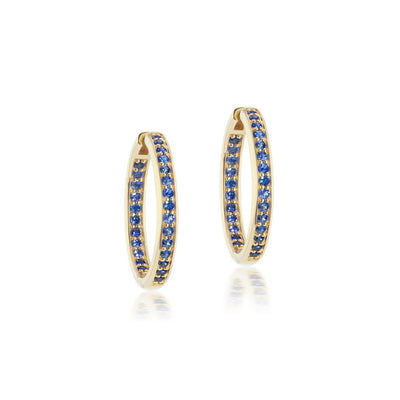 Jane Taylor Inside-Out Hoops with Blue Sapphire