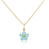 Jane Taylor Small Round Floral Necklace with Blue Topaz & Tsavorite Garnet