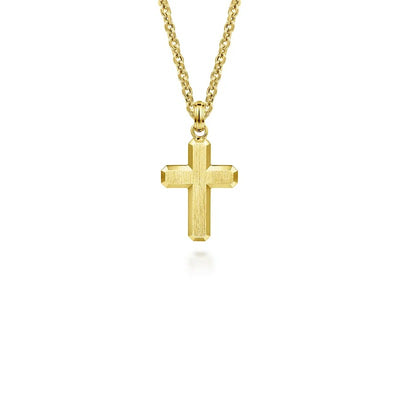 Gabriel & Co. Brushed Finish Cross Pendant