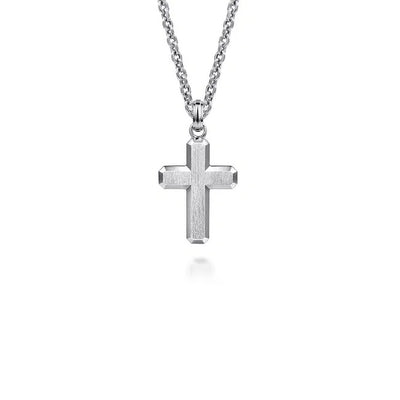 Gabriel & Co. Brushed Finish Cross Pendant