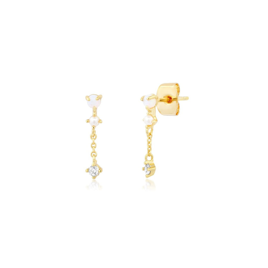 Garnet Tiny Bezel Little Girl's Stud Earring - Desires by Mikolay