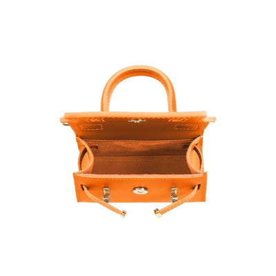 Teddy Blake Ava Vitello Gold 6" Bag - Orange