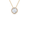 Round White Topaz & Diamond Necklace