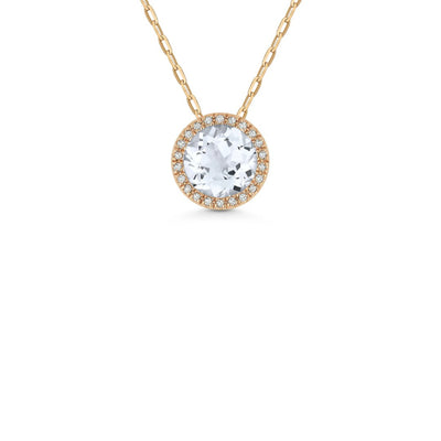 Round White Topaz & Diamond Necklace