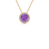 Round Amethyst & Diamond Necklace