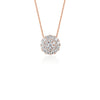 Round Diamond Cluster Pendant in Rose Gold