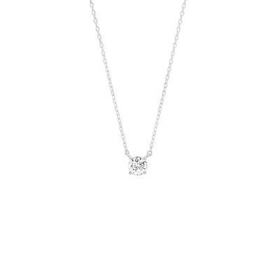 Round Solitaire CZ Necklace