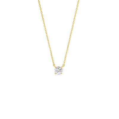 Round Solitaire CZ Necklace