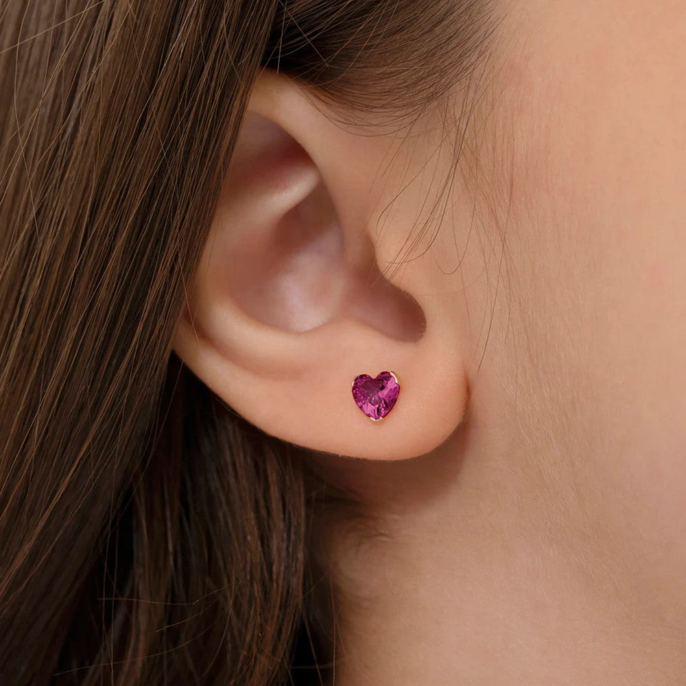 Ruby Heart Little Girl s Stud Earring Desires by Mikolay
