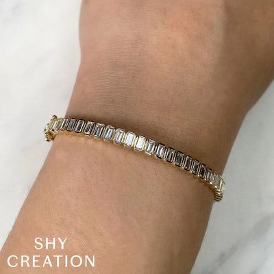 Shy Creation Diamond Baguette Bangle