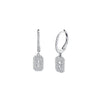 Shy Creation Baguette Diamond Leverback Earrings