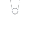 Shy Creation Baguette Diamond Open Circle Necklace