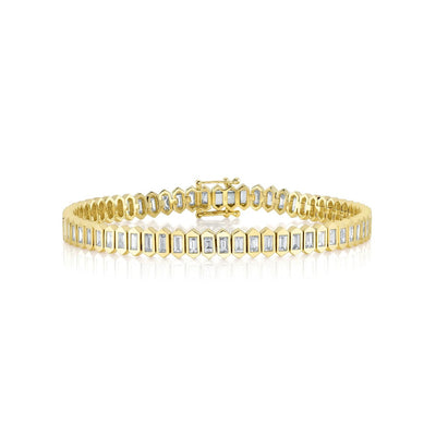 Shy Creation Baguette Diamond Tennis Bracelet