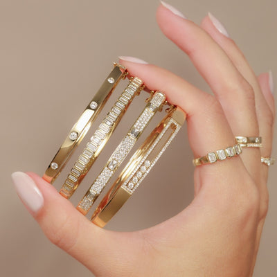 Shy Creation Diamond Slider Bangle