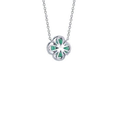 Shy Creation Emerald & Diamond Clover Necklace