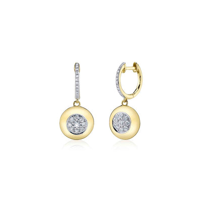 Shy Creation Diamond Circle Drop Earrings