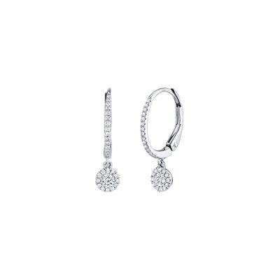 Shy Creation Diamond Disc Leverback Earrings