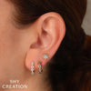 Shy Creation Quatrefoil Diamond Hoops