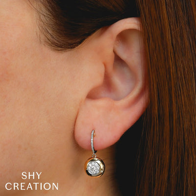 Shy Creation Diamond Circle Drop Earrings