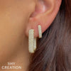 Shy Creation Diamond Rectangle Hoops