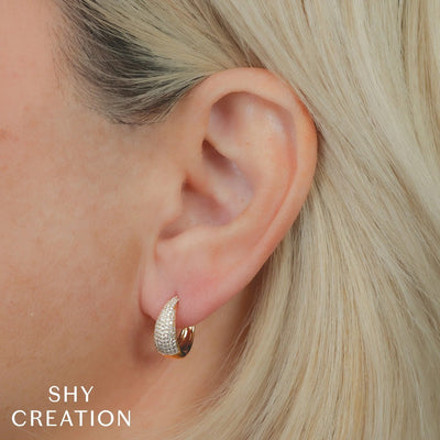 Shy Creation Diamond Graduated Hoops