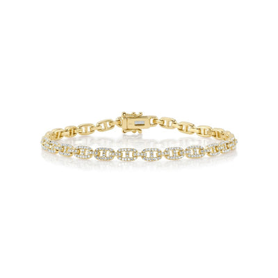 Shy Creation Diamond Mariner Link Bracelet