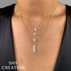 Shy Creation Diamond Cushion Necklace