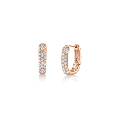 Shy Creation Diamond Rectangle Hoops