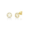 Shy Creation Diamond Smiley Face Earrings